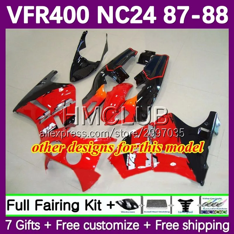 Fairings For HONDA VFR400 blue red R V4 NC24 VFR400RR VFR400R 1987 1988 41No.33 RVF400R RVF VFR 400 R RR 400R CC 87 88 Body