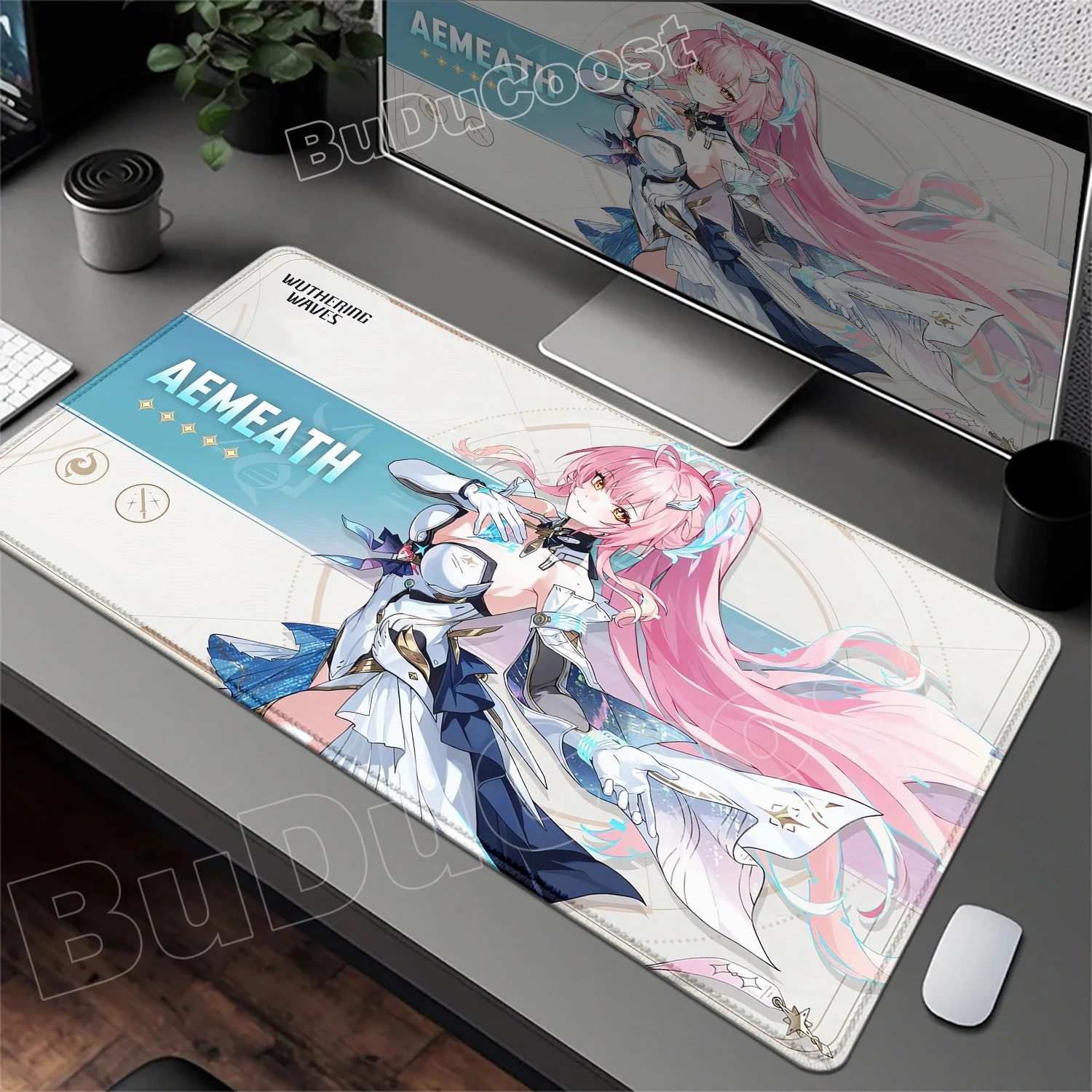 

Luuk Herssen Aemeath Wuthering Waves Game Mouse Pad Non-slip Thickened Large Desk Mat Lockedge Office Student PC Gaming MousePad