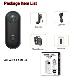2025 4K Micro Wireless Vlogging Camera WiFi Body Cam Pocket Video Recorder Sports Camcorder Portable Microcamera HD Recording