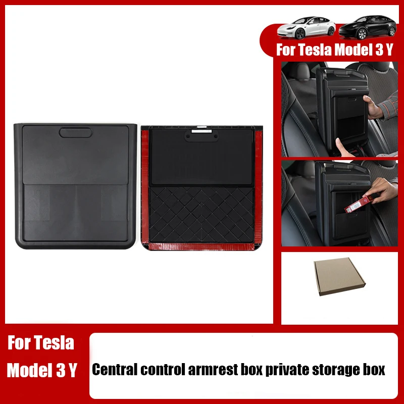 Vassoio organizer per console centrale da 3 pezzi adatto per Tesla Model 3/Y 2021 Accessori per scatole di immagazzinaggio per cassetti con