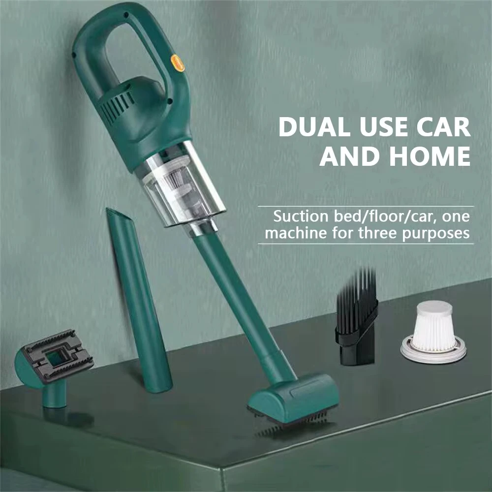 

Automatic Cordless Vacuum Cleaner Portable Powerful Suction Wet and Dry 120W Rechargeable for Home Car Interior Cleaner and Pets