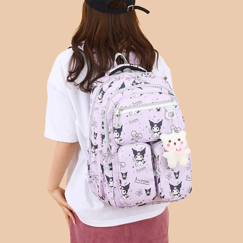 New Kawaii Sanrio School Bag Pink Cinnamoroll High Beauty High School Girls High Capacity College Students Backpack Best Gifts