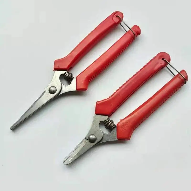 New High Carbon Steel Gardening Pruning Shears Non Slip Handles Straight Curved Tips For Fruit Thinning Orchard Garden Trimming