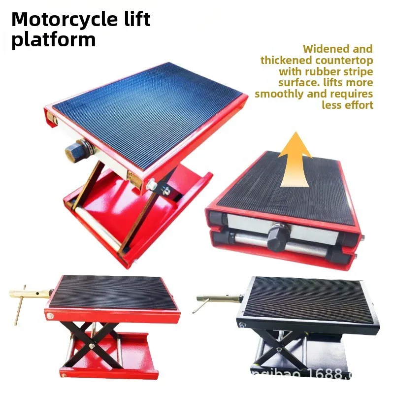Motorcycle Lift Jack Stand 500kg Capacity Steel Platform for Repair Maintenance Garage Workshop Hoist 34cm Max Height