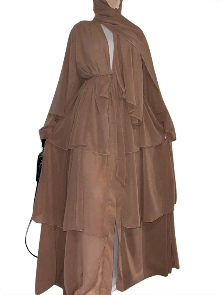 

Solid Open Abaya Kimono Dubai Kaftan Turkey Chiffon Muslim Fashion Hijab Dress Ramadan Abayas for Women Caftan Islamic Clothing