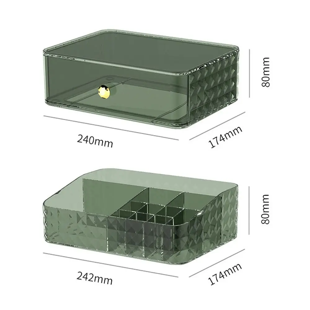 Plastic Cosmetics Storage Box Dust-proof Drawer Design Cosmetics Storage Rack Large-capacity Stackable Desktop Organizer