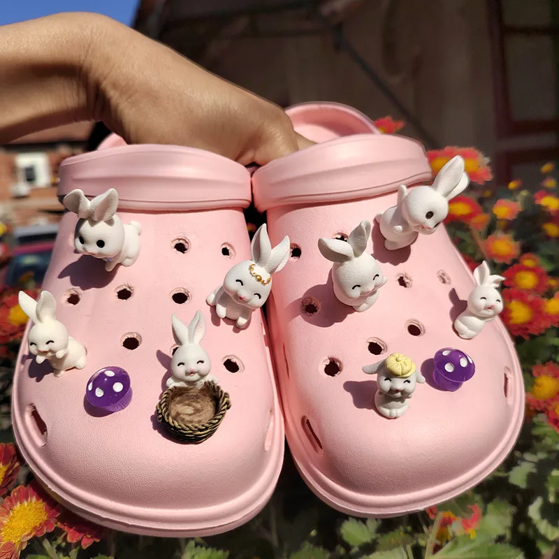 

New Hot Sale DIY Shoes Charm for Cute rabbit Cartoon Handmade shoe Charms Designer Quality Garden Shoe Decoration Girl Gift