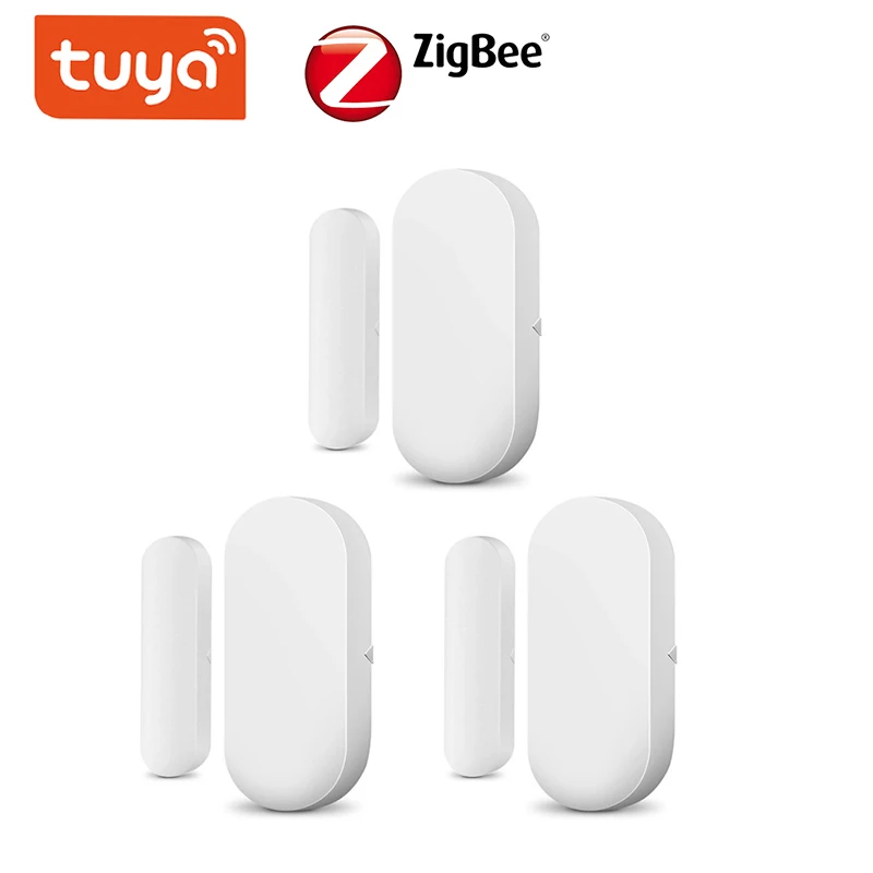 

3pcs Tuya Zigbee Door Window Sensor Magnetic Contact Switch Detect Open Close App Notification Anti-tamper for Anti-theft system