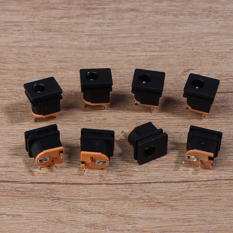 10 Uds toma de corriente CC conector de DC-015 con orificio para tornillo 5,5-2,1 MM/5,5-2,5 MM montaje en Panel cuadrado 5,5X2,1 MM/5,5X2,5 MM