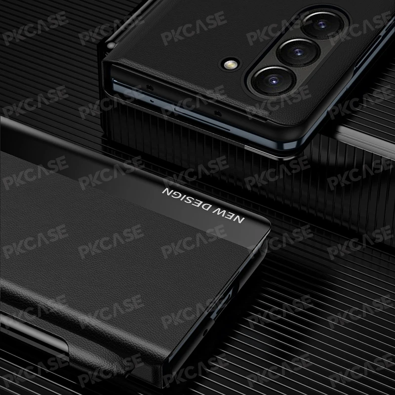 Etui magnetyczne z klapką ze skóry PKCASE do Samsung Galaxy Z Fold 8 Ultra Wide 7 6 5 4 3 2 Z Trifold z uchwytem, skórzane etui — zdjęcie produktu 6