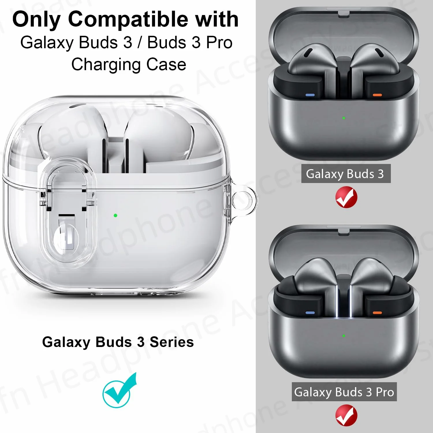 جراب قفل آمن بدروع شفاف ، غطاء سماعة رأس ، PC Fundas ، الوقاية من السقوط ، جديد من sampung ، Buds 3 Pro ، 42