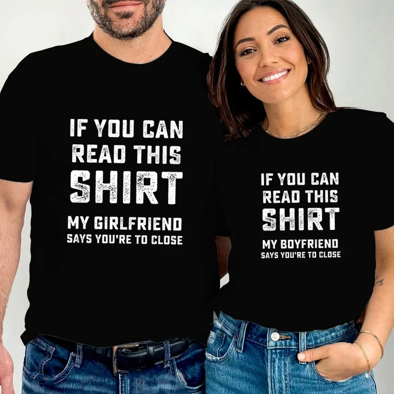 

Футболка cc если вы можете прочитать эту рубашку, моя подруга/футболка с принтом бойфренда, мужские и женские парные Топы с коротким рукавом Y2K