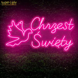 BigLight Signs 70x35cm Holy Baptism Neon Sign Custom Neon Sign for Birthday Party Decoration Personalized Gifts for Kids