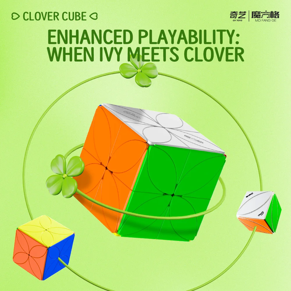 [ECube] QiYi Clover Cube Pro Gioco professionale creativo migliorato Giocattolo Velocità liscia Puzzle educativo per bambini Regalo per esercizi