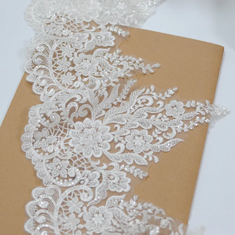 New Luxury Heavy Industry Pin Bead Sequin Embroidery Lace Wedding Dress Accessories