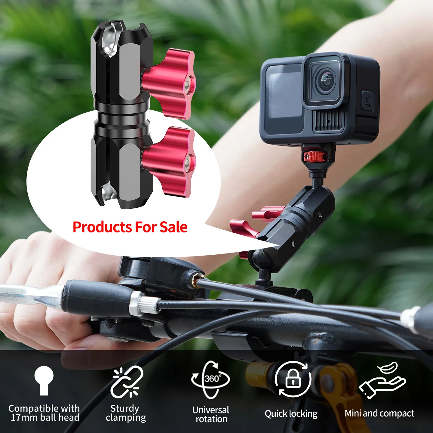 

Dual Ballhead 1/4 Screw ARRI Locating Magic Arm Anti Twist Design for Monitor LED Microphone for GoPro DJI Camera Gimbal Tripod