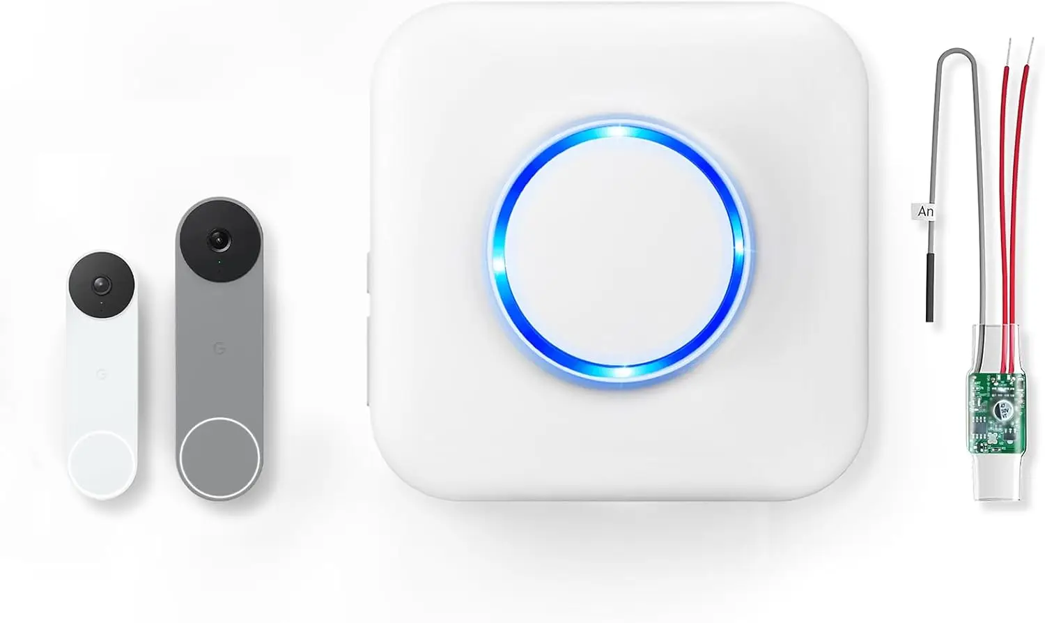 

Беспроводной дверной звонок, совместимый с Google Nest Doorbell (проводные и батарейные модели), включает видеопередатчик и приемник.