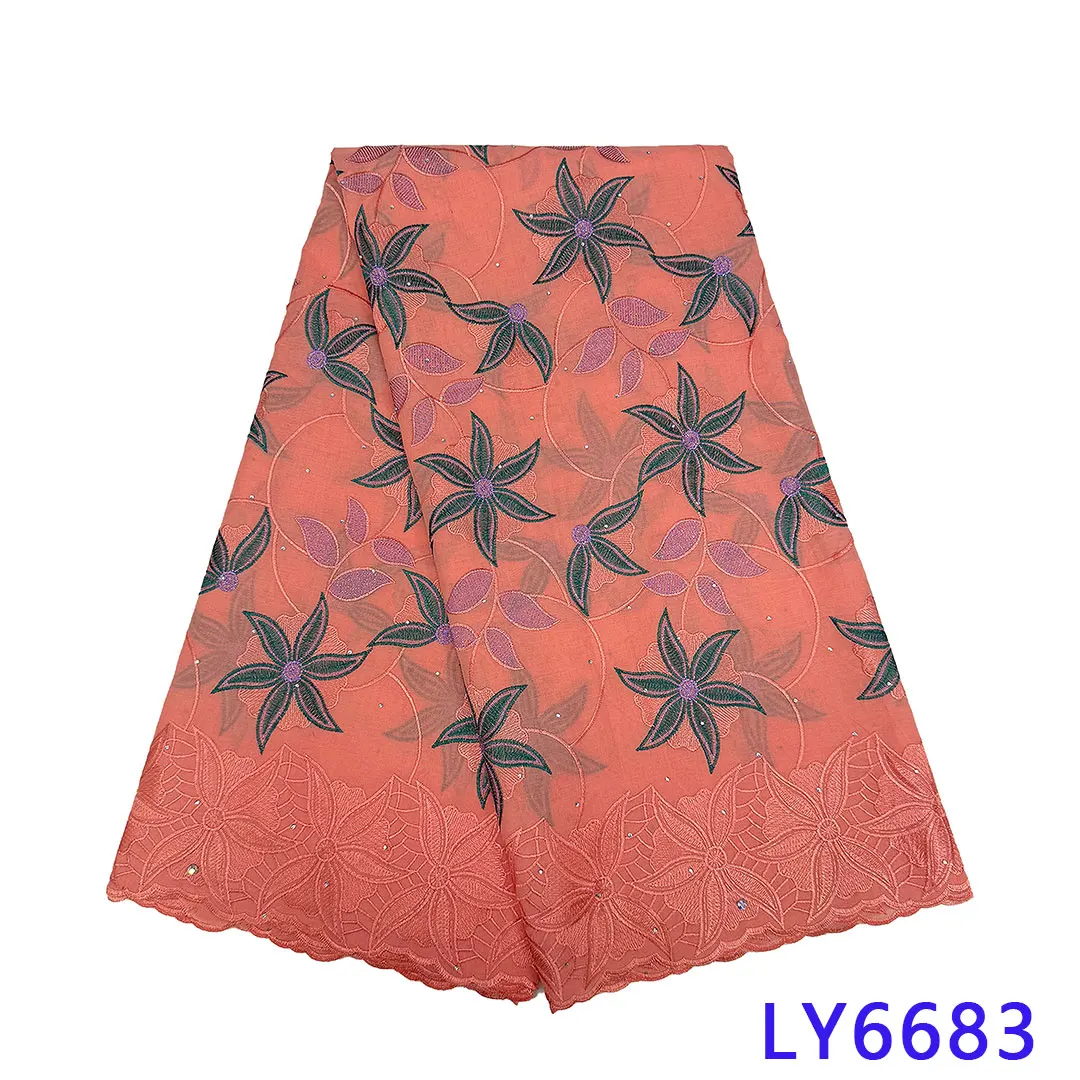 Новейший дизайн, африканская хлопковая кружевная ткань, 5 ярдов, швейцарская вуаль, кружевная вышивка, хлопковая ткань для женщин, шить свадебные платья
