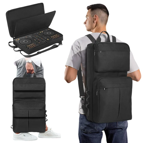 Imagen 2 del producto Estuche de transporte, bolso de hombro, mochila para Pioneer DDJ-400/DDJ-FLX4 para controlador de DJ Roland DJ-202, bolsa de almacenamiento antiarañazos
