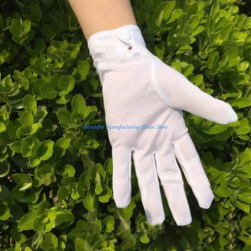 E56A Adult White Costume Gloves Children School for Formal Uniform Wear