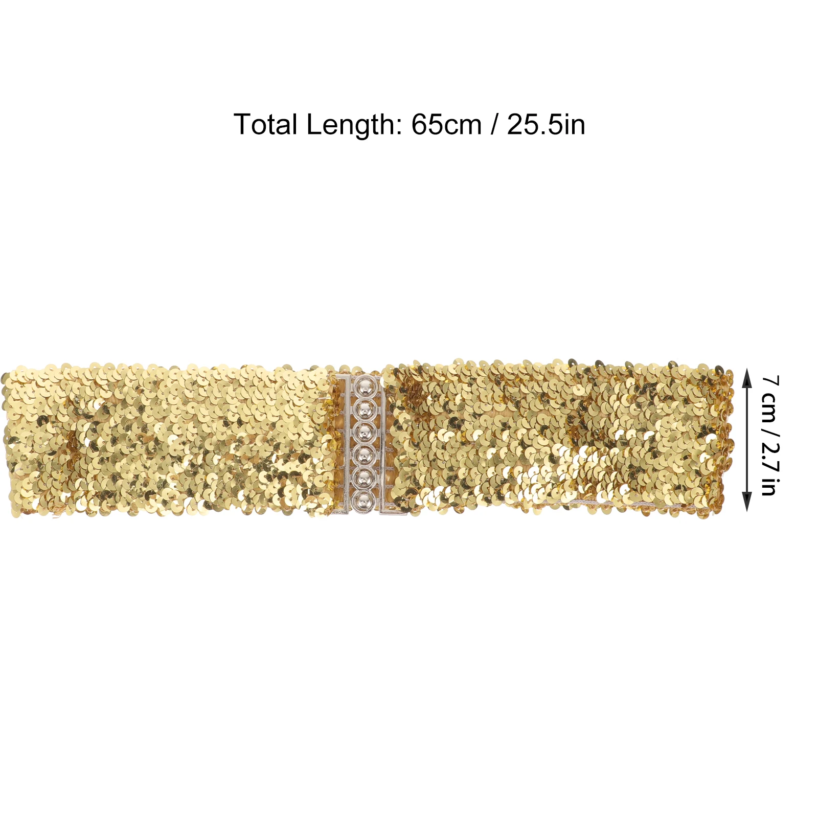 

Golden Elastic Waist Belt Women Dress Belts Stretchy Sequin Decorative Gold For Dresses Party Wedding Banquet Ceremonies Beach