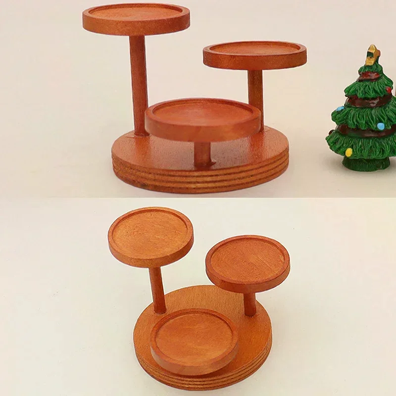 1/12 Puppenhaus Miniatur Multi-schicht Lagerung Rack Runde Tablett Rack Modell Möbel Zubehör Für Puppe Haus Dekor Kinder Spielzeug geschenk