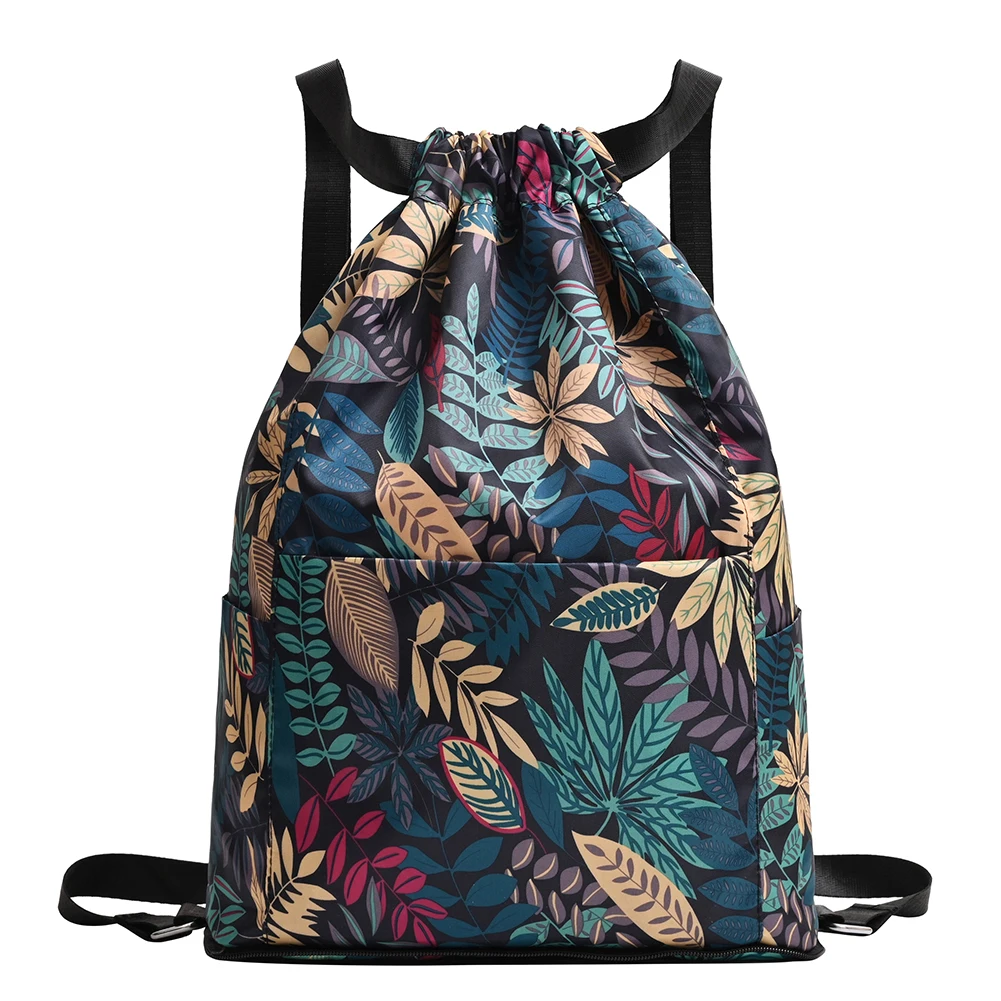 Mochila floral multifunções para mulheres, bolsa de ombro dupla, impermeável, grande capacidade, versátil, caminhadas ao ar livre, esportes