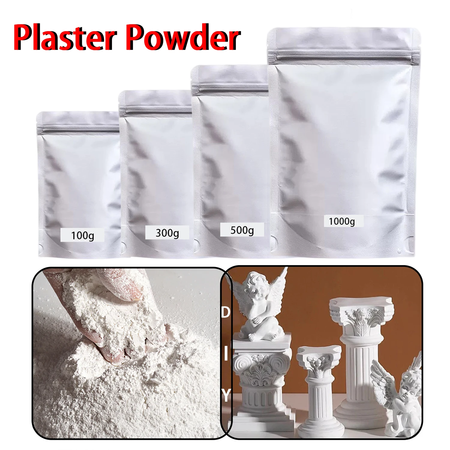 100g/300g/500g/1000g gesso em pó diy artesanato aromaterapia gesso artesanato suprimentos eco resina argila gesso em pó atacado