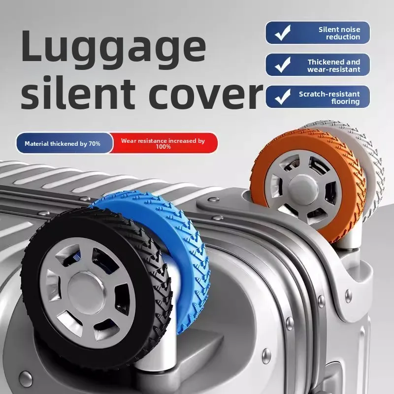 8PCS Luggage Wheels Protector Silicone Wheels Caster Shoes Travel Luggage Suitcase Reduce Noise Wheels Guard Cover Accessories