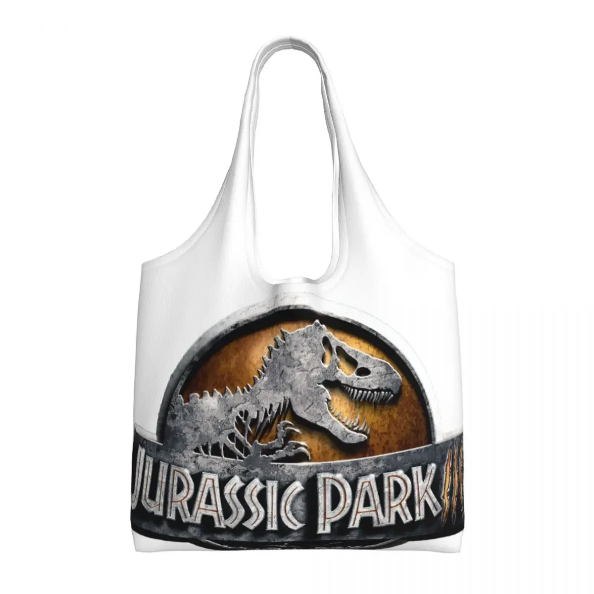 Jurassic Parks Groceries Shopping Bag Printing Canvas Shopper Shoulder Tote Bag Capacity Zmywalne torby z nadrukiem dinozaura Torebka