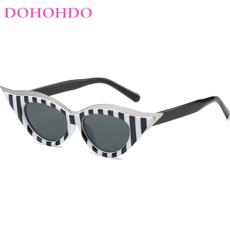 

DOHOHDO Fashion Cat Eye Sunglasses Woman 2024 Small Frame Metal Decoration Men Sun Glasses Male Eyewear UV400 Gafas De Sol Mujer