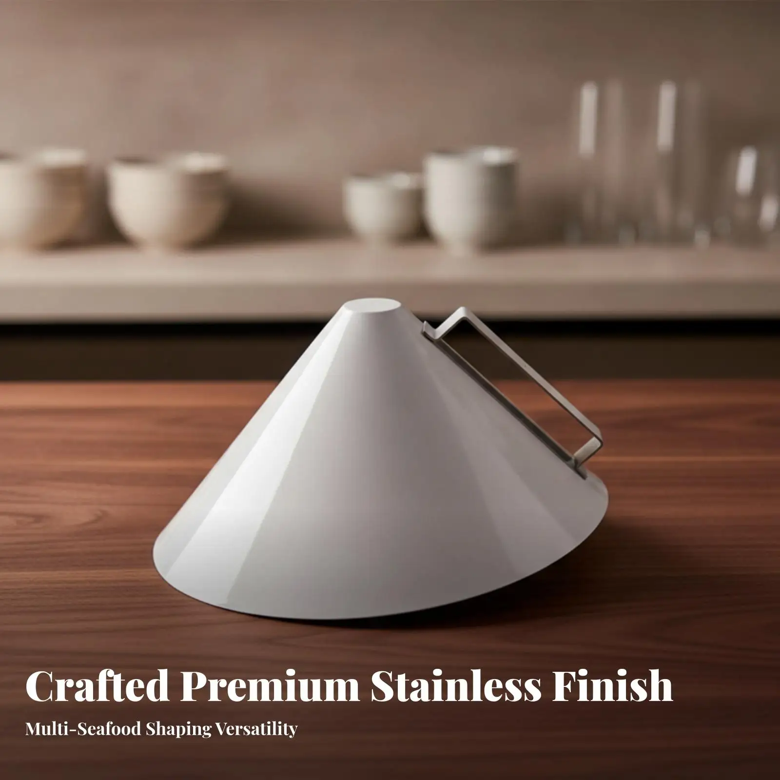 Seafood Plating Form Smooth-Edged Triangular Cone Form for Chefs