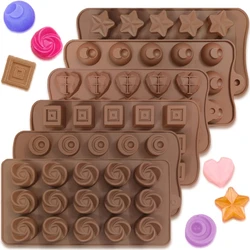 Silicone chocolate mold heart moon rectangle five pointed star pattern anti sticking used for jelly chocolate candy and ice