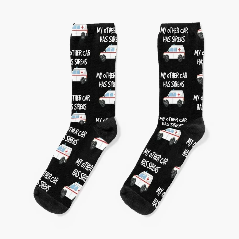 

Funny EMTs My Other Car Has Sirens design for Paramedics Socks christmass gift essential new in's Woman Socks Men's