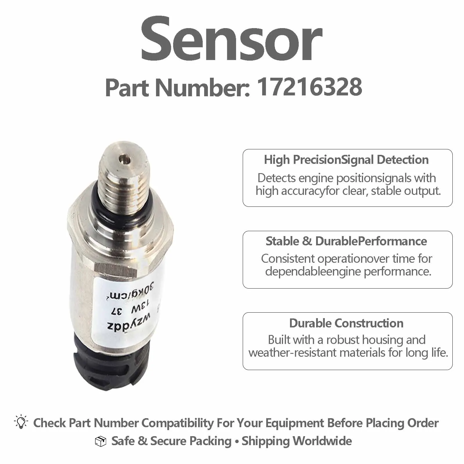 17216328 Oil Pressure Sensor For Volvo EC Crawler Excavators