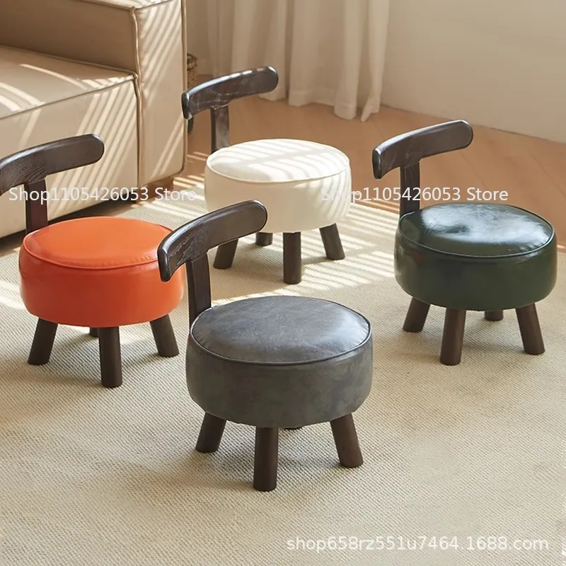 Single sofa chair solid wood shoe changing small stool small apartment living room rotating adult sitting backrest leisure chair