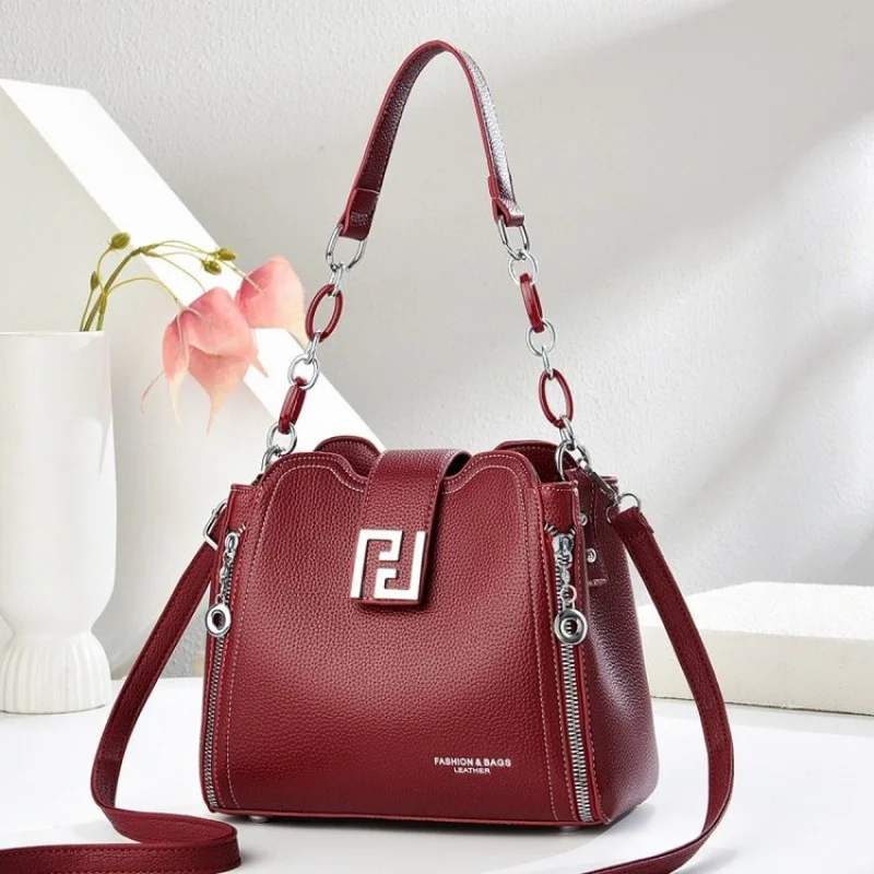 Elegante Leder-Umhängetasche für Damen, entworfen von berühmtem Designer, Luxusmarke, klassische, beliebte Schultertasche
