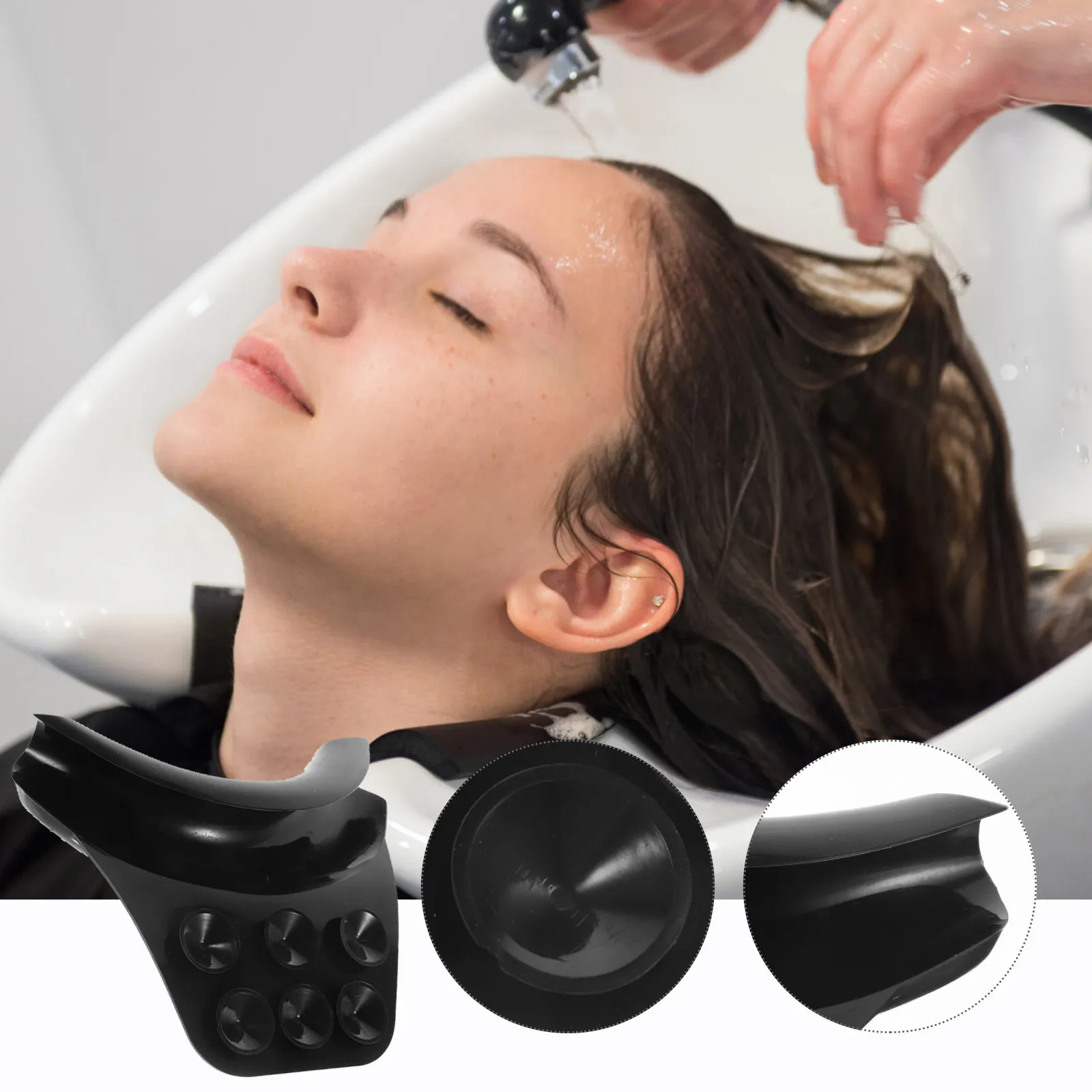 

Силиконовая подушка-подголовник для мытья волос на присоске, нескользящая, для салонов красоты, для раковины-чаши для мытья волос