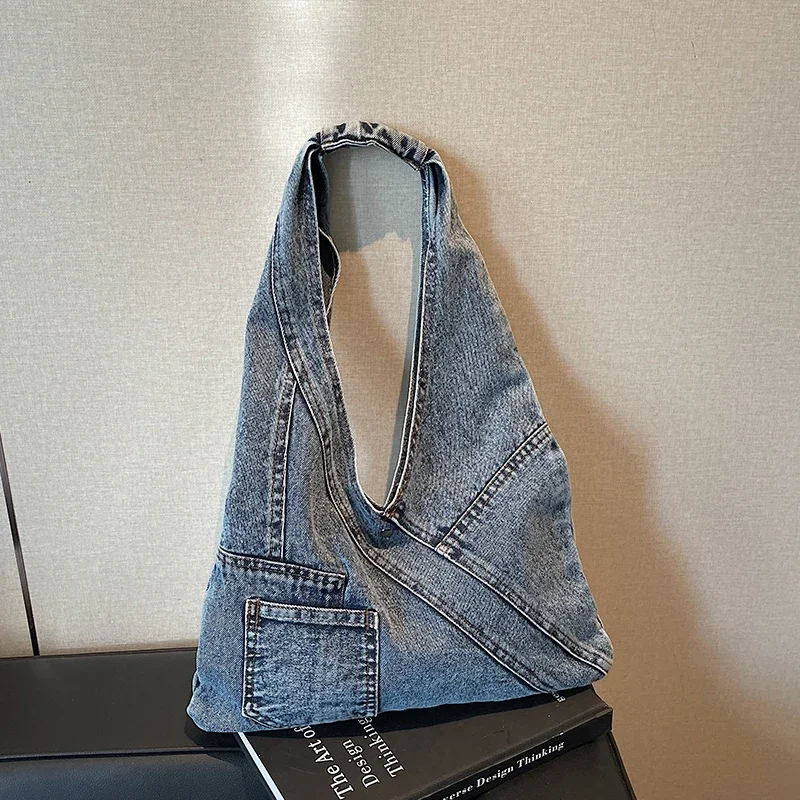

Casual Canvas Bag for Women Designer Denim Shoulder Bags Large Capacity Tote Lady Travel Shopper Bag Female Purses 2025