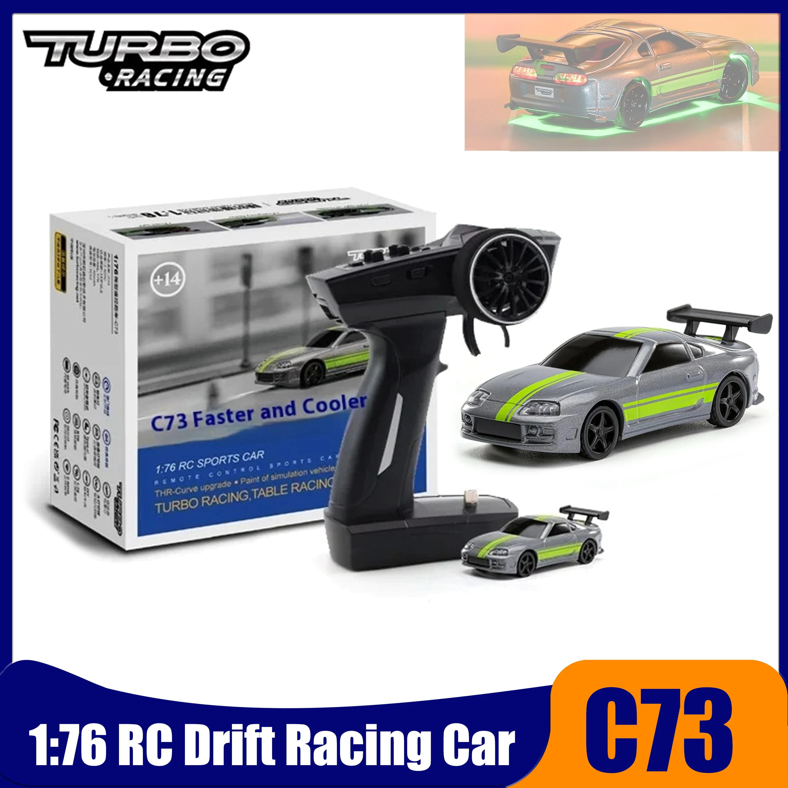 

Turbo Racing 1:76 C73 RC Drift Car Full Proportional Racing Fast Speed with Gyro Radio 2.4Ghz Remote Controller Birthday Gifts