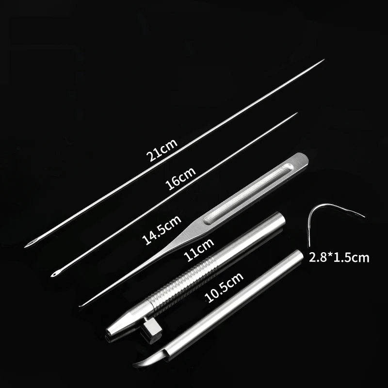 Facial line carving magic super pull skin surgery crochet large V buried stainless steel guide needle