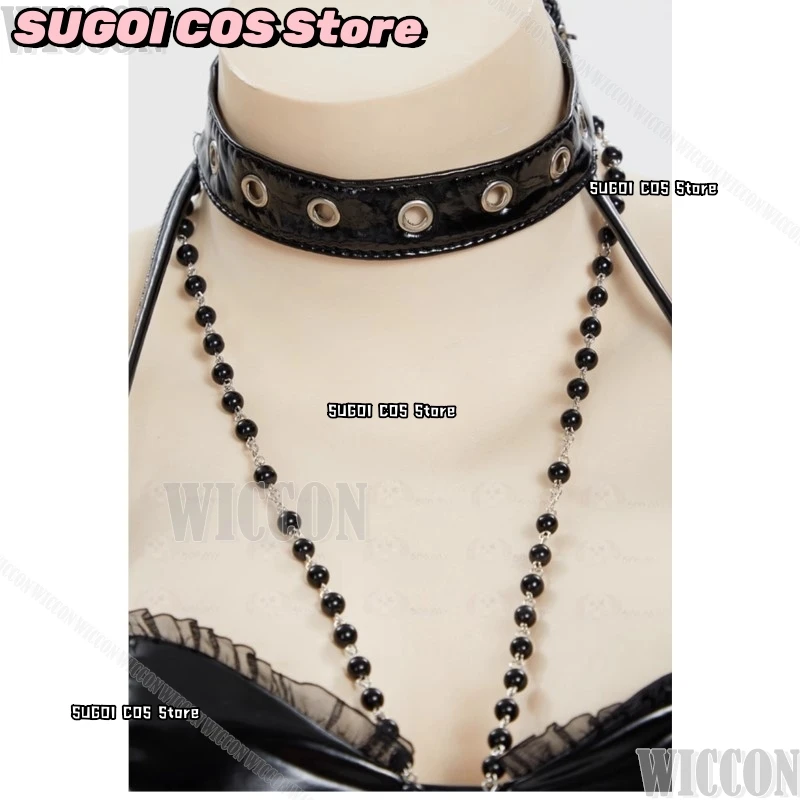 ملكة جمال ميسا القوطية فستان أسود تأثيري حلي الدانتيل متابعة مشد تنورة مع صافي جوارب الأكمام مجموعة أنيمي لعب الأدوار الدعاوى