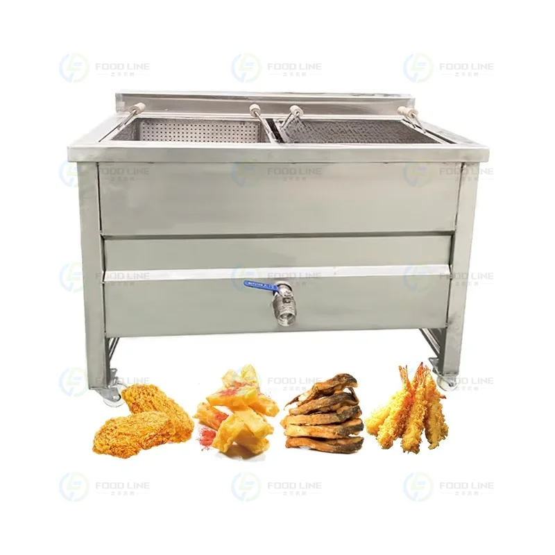 100kg/h Double Tanks Industrial Electric Chicken Deep Fryer for Restaurant Potato Frying Machine Customized