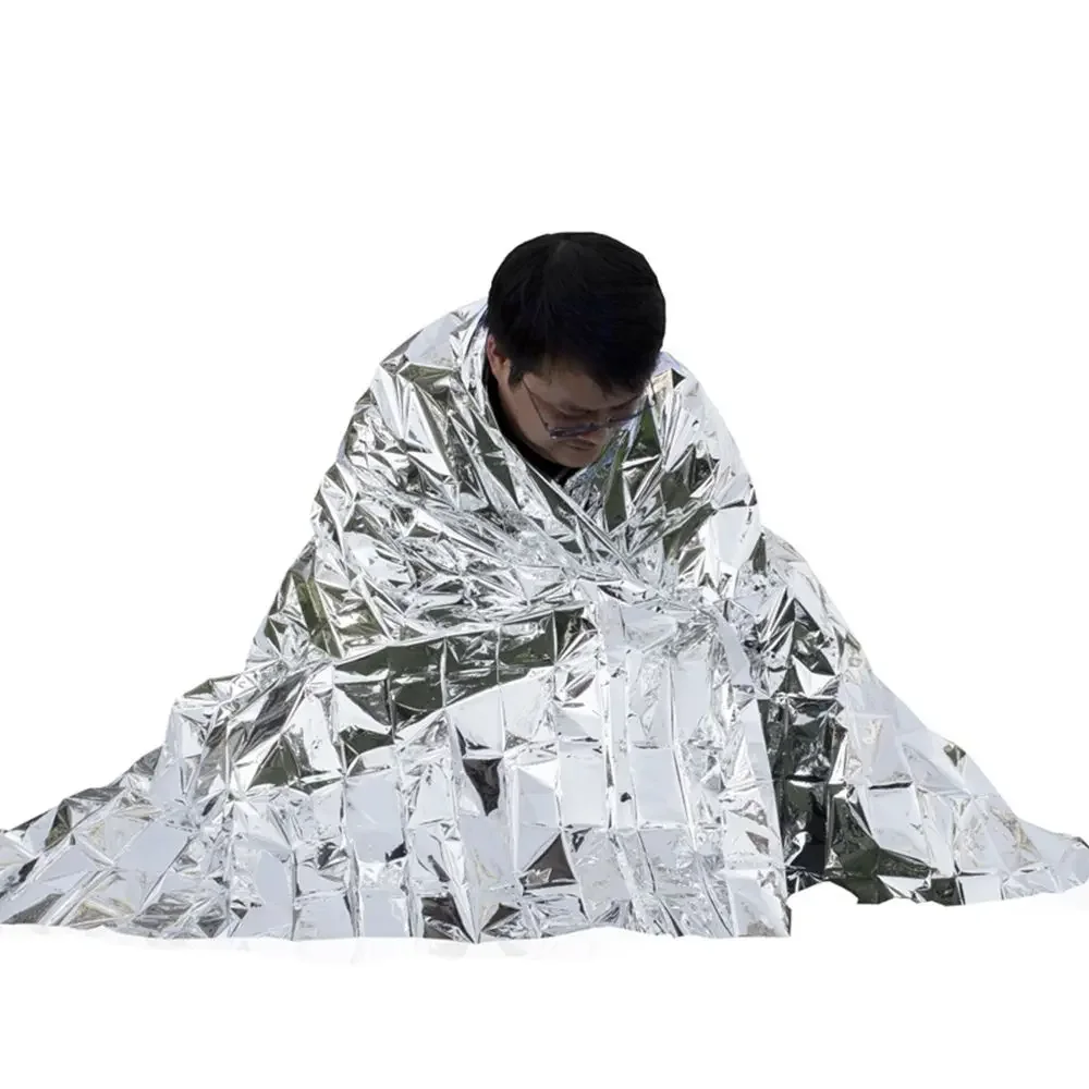 Windproof  Waterproof Foil Thermal Blanket for Camping Hiking Emergency Blanket Outdoor Survive First Aid Rescue Kit