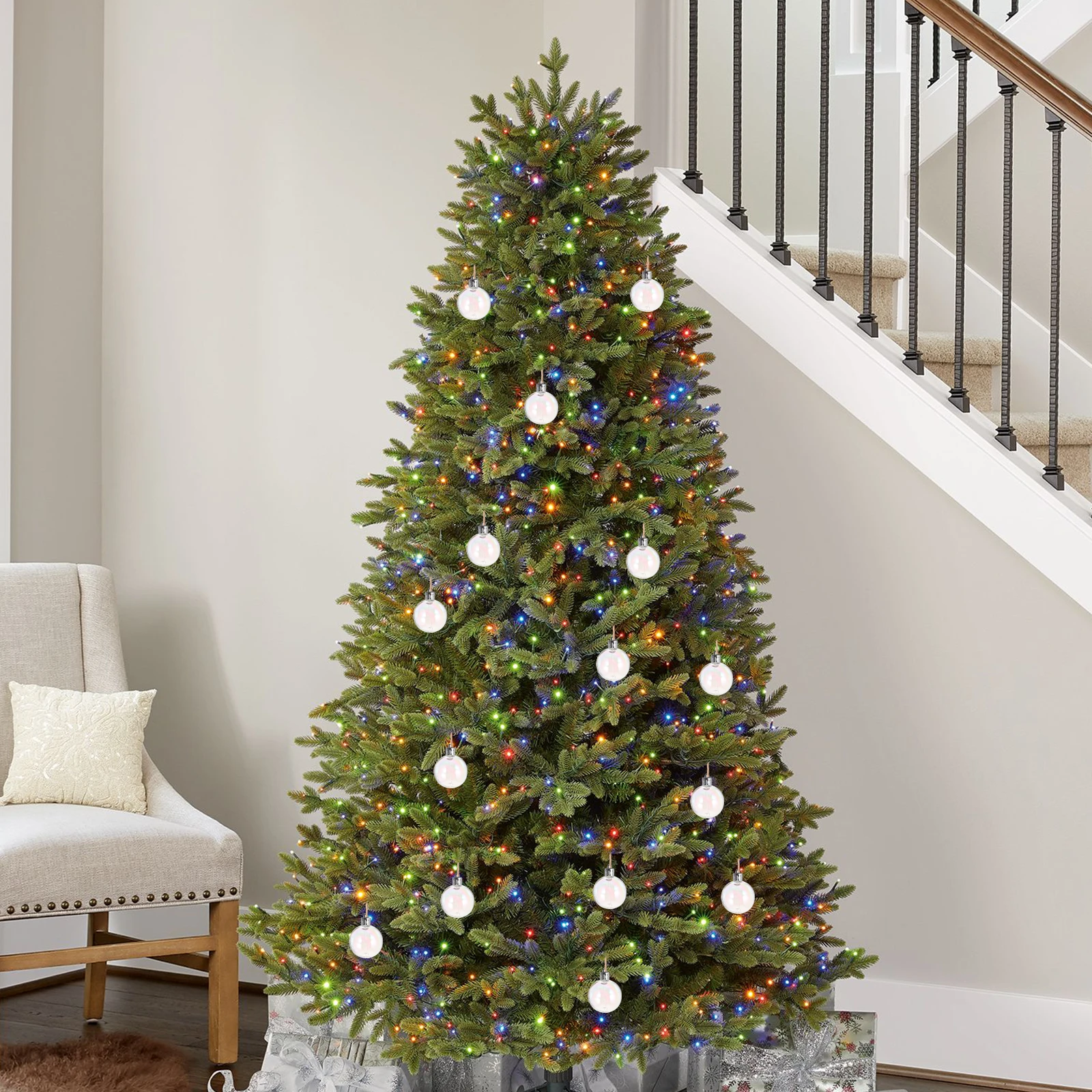 

12pcs Pearlized Bubble Balls Christmas Tree Decorations Xmas Hanging Ornaments Party Supplies Festival Decoration Balls