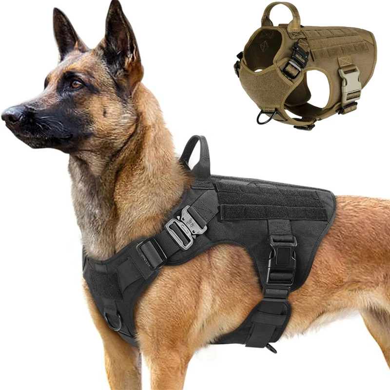 

Tactical Dog Harness Military Pet Vest Dog Pet Harness German Shepherd Training Dogs Harness Adjustable Dog Vest For All Dogs