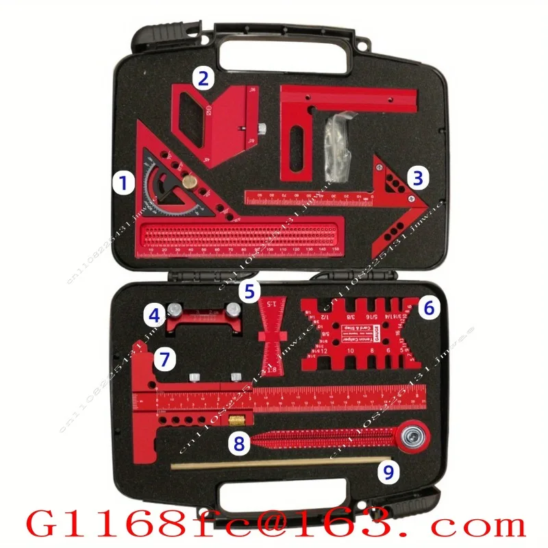 Woodworking Measuring Tool Kit with Storage Box, Plank Splicing Aid Kit