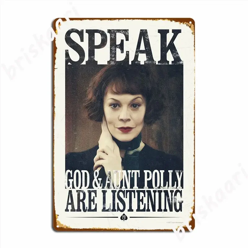 Aunt Polly Is Listening Metal Sign Cinema Kitchen Custom Home Plates Tin Sign Poster