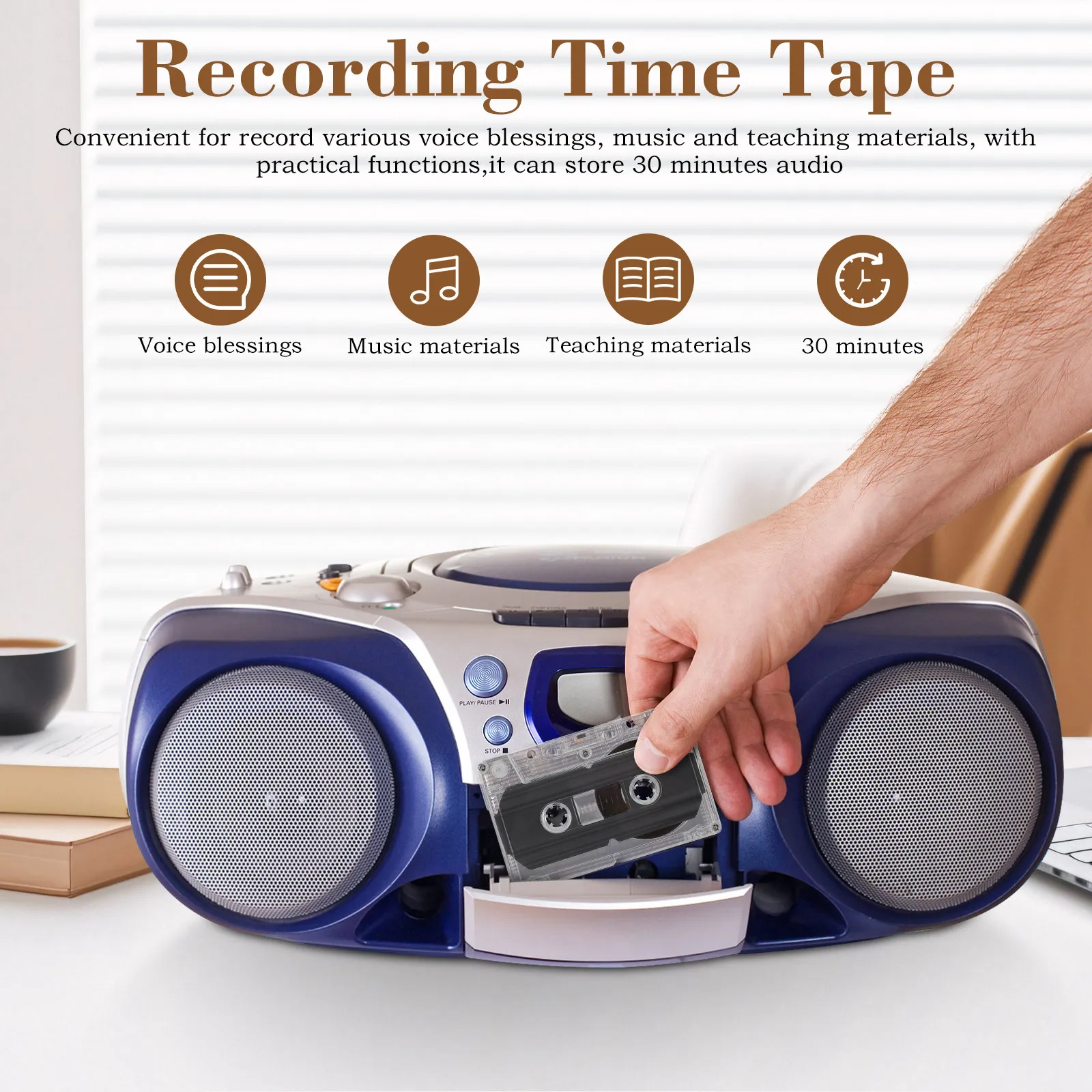 2Pcs Blank Audio Cassette Tapes 30 Min Recording Standard Size Vintage Recording Tapes DIY Music Storage