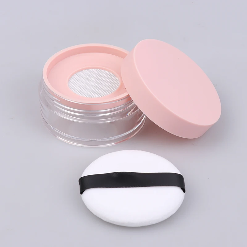 30g Tragbare Kunststoff Pulver Box Handheld Leere Lose Pulver Topf Mit Sieb Kosmetische Reise Make-Up Schönheit Jar Sieb Container